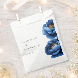 Elegante Hochzeit von Blue Gold Floral Geschenktütchen