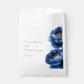 Elegante Hochzeit von Blue Gold Floral Geschenktütchen (Vorderseite)