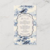 Elegante Hochzeit von Blue Vintag Floral Begleitkarte (Vorderseite)