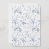 Elegante Hochzeit von Blue Vintag Floral Einladung (Rückseite)