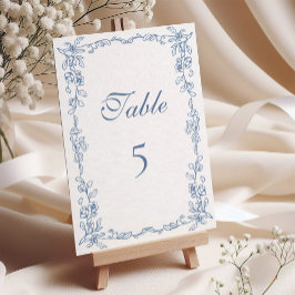 Elegante Hochzeit von Blue Vintag Floral Tischnummer