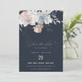 Elegante Hochzeit von Blush Watercolor Save The Date (Stehend Vorderseite)