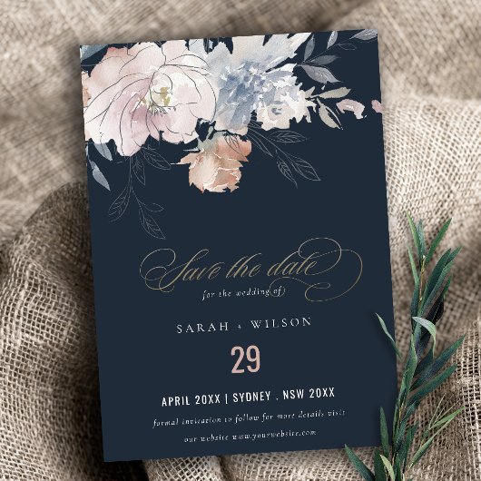 Elegante Hochzeit von Blush Watercolor Save The Date