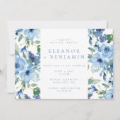 Elegante Hochzeit von Boho Light Blue Watercolor Einladung (Vorderseite)