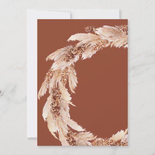 Elegante Hochzeit von Boho Pampas (Rückseite)