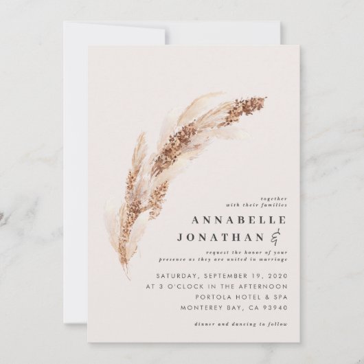 Elegante Hochzeit von Boho Pampas (Vorderseite)