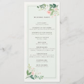 Elegante Hochzeit von Botanical Soft Green Blush Programm (Rückseite)
