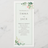 Elegante Hochzeit von Botanical Soft Green Blush Programm (Vorderseite)