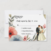 Elegante Hochzeit von Braut und Gewässer RSVP Karte (Vorderseite)