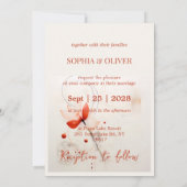 Elegante Hochzeit von Cream und Roten Poppies Einladung (Rückseite)