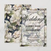 Elegante Hochzeit von Elfenbein mit rosa Wasserfar Einladung (Vorne/Hinten)