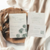 Elegante Hochzeit von Elfenbein & Sage Fall Botani Einladung