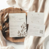 Elegante Hochzeit von Elfenbein und Ash Fall Botan Einladung