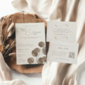 Elegante Hochzeit von Elfenbein und Ash Fall Botan Einladung