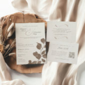 Elegante Hochzeit von Elfenbein und Ash Fall Botan Einladung