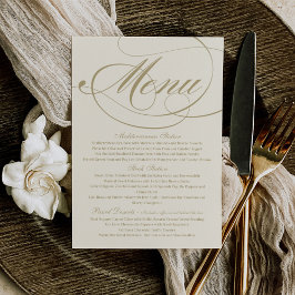 Elegante Hochzeit von Elfenbein und Goldkalligrafi Einladung