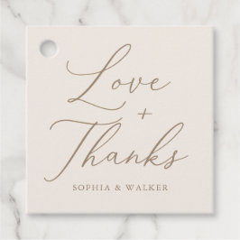 Elegante Hochzeit von Elfenbein und Goldkalligrafi Geschenkanhänger