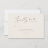Elegante Hochzeit von Elfenbein und Goldkalligrafi RSVP Karte (Vorderseite)