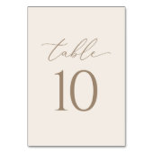 Elegante Hochzeit von Elfenbein und Goldkalligrafi Tischnummer (Rückseite)