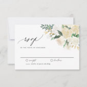 Elegante Hochzeit von Elfenbein und Grün RSVP Karte (Vorderseite)