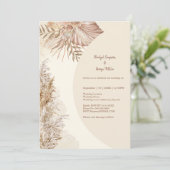 Elegante Hochzeit von Elfenbeingras Einladung (Stehend Vorderseite)