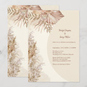 Elegante Hochzeit von Elfenbeingras Einladung (Vorne/Hinten)