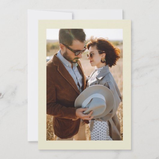 Elegante Hochzeit von Flora und Fauna 1 Foto Einladung (Rückseite)