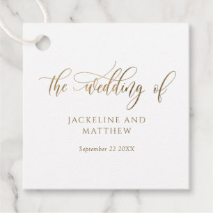 Elegante Hochzeit von Gold Calligraphy Wedding Geschenkanhänger
