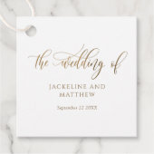 Elegante Hochzeit von Gold Calligraphy Wedding Geschenkanhänger (Vorderseite)