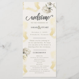 Elegante Hochzeit von Gold Peony Floral Programm