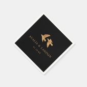 Elegante Hochzeit von Goldvögeln Serviette (Ecke)