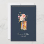 Elegante Hochzeit von Korallenblumen Einladung (Rückseite)