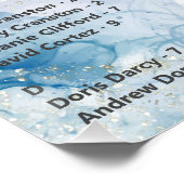 Elegante Hochzeit von Lemon Yellow & Blue Watercol Poster (Ecke)