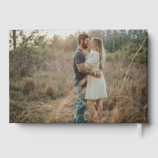 Elegante Hochzeit von Navy Blue und Gold Calligrap Gästebuch (Rückseite)