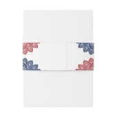 Elegante Hochzeit von Navy Blue und Red Floral Lac Einladungsbanderole (Rückseitenbeispiel)