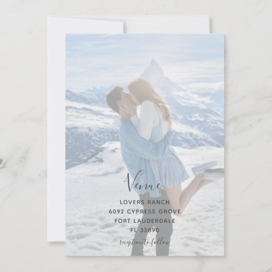 Elegante Hochzeit von Navy Blue Winter Floral Einladung (Rückseite)