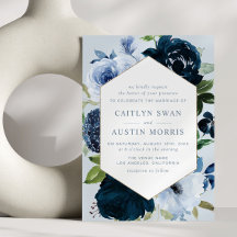 Elegante Hochzeit von Navy & Dusty blauen Blumen