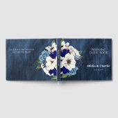 Elegante Hochzeit von Navy Dusty Blue Watercolor F Gästebuch (Voll)