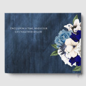 Elegante Hochzeit von Navy Dusty Blue Watercolor F Gästebuch (Rückseite)