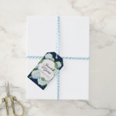 Elegante Hochzeit von Navy Floral White Hydrangea Geschenkanhänger (Mit Garn)