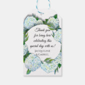 Elegante Hochzeit von Navy Floral White Hydrangea Geschenkanhänger (Rückseite)