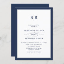 Elegante Hochzeit von Navy und White Monogram