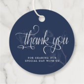 Elegante Hochzeit von Navy & White Floral Vielen D Geschenkanhänger (Rückseite)