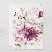 Elegante Hochzeit von Peonies Einladung (Rückseite)