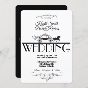 Elegante Hochzeit von Pferden und Buggyen Einladung