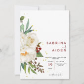 Elegante Hochzeit von Rosenblumen Einladung (Vorderseite)