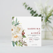 Elegante Hochzeit von Rosenblumen Einladung (Stehend Vorderseite)