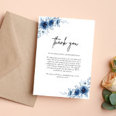 Elegante Hochzeit von Vintag Blue Floral Dankeskarte