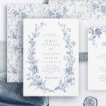 Elegante Hochzeit von Vintag Blue Floral Einladung<br><div class="desc">Elegante Hochzeit von Blue Vintag Floral</div>