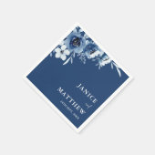 Elegante Hochzeit von Vintag Blue Floral Serviette (Ecke)